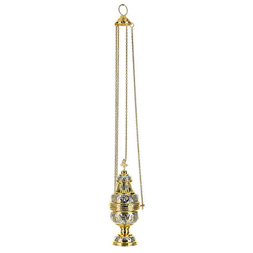 Thurible and boat set spoon in nickel-plated and gilded brass 7