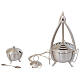 Structure thurible with boat, silver finish s1
