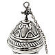 Gothic thurible with chiselled boat and spoon, silver finish s3