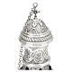 Gothic thurible with chiselled boat and spoon, silver finish s10