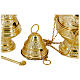 Gothic thurible with chiselled boat and spoon, gold finish s5