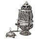 Baroque thurible and boat with chiseled silver finish, 8 in s2