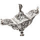 Baroque Thurible and Boat with Chiseled Silver Finish 20 cm s5