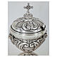 Baroque thurible with boat, chiseled with angels, silver finish s5