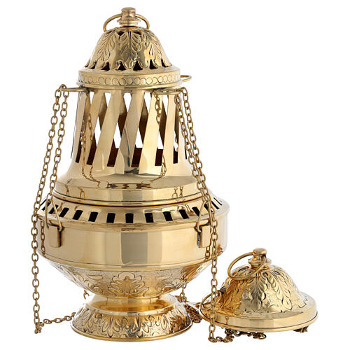 STOCK PEQUENAS IMPERFEÇÕES - Turíbulo em latão dourado estilo Santiago 35 cm 1
