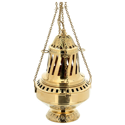 STOCK PEQUENAS IMPERFEÇÕES - Turíbulo em latão dourado estilo Santiago 35 cm 5
