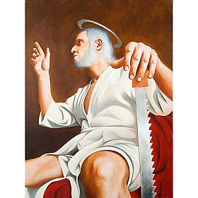 Tableaux, gravures, manuscrit enluminé: Apôtre Saint Simon Cananeo