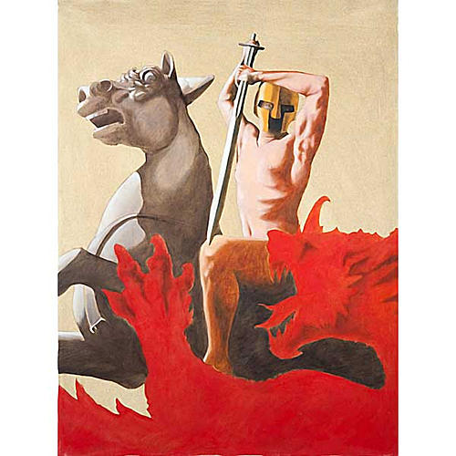 Saint George and the dragon, canvas printing 1