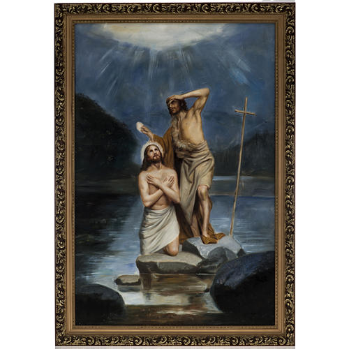 Quadro su tela "Battesimo di Gesù" 90x60 cm 1