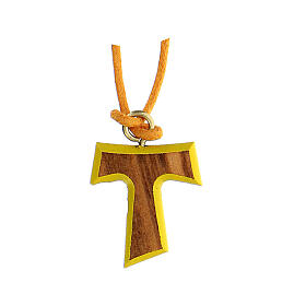 Coloured tau cross pendant