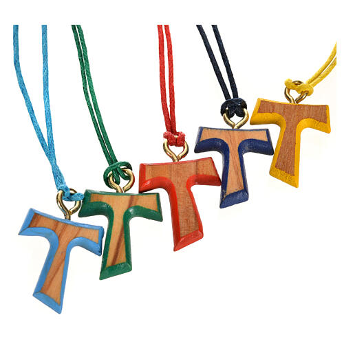 Coloured tau cross pendant 1