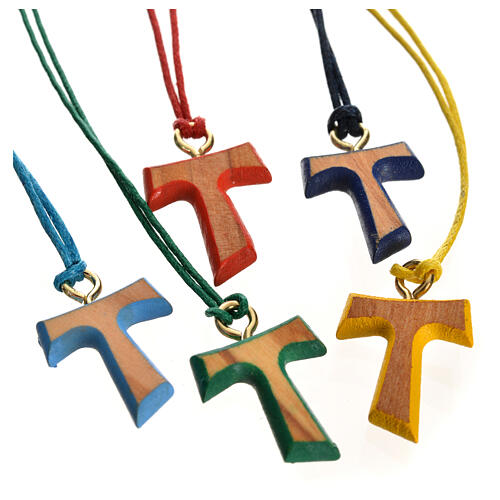 Coloured tau cross pendant 3
