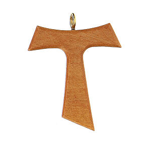 Tau cross pendant in olive wood 4 cm
