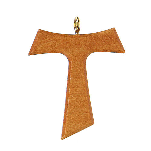 Tau cross pendant in olive wood 4 cm 3