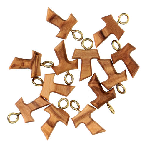 Mini Tau cross in olive wood 1 cm 3