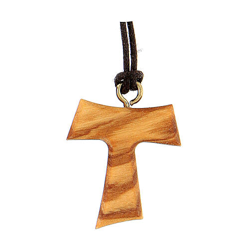 Croce tau legno olivo d'Assisi 2 cm 2