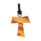 Tau cross necklace 2 cm in Assisi olive wood s1