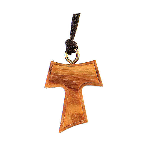 Mini Tau cross in Assisi olive wood 1.5 cm 1