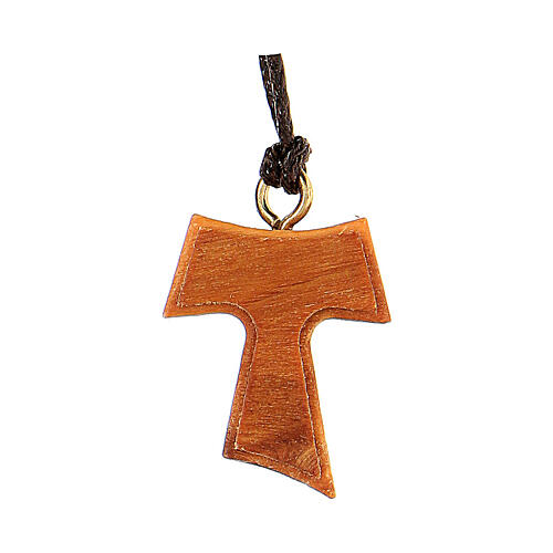Mini Tau cross in Assisi olive wood 1.5 cm 2