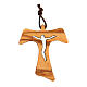 Croix tau ajourée corps de Christ bois d'olivier s2