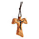 Olivewood tau pendant with cut-out Christ s2