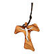Olivewood tau pendant with cut-out Christ s3