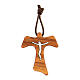 Tau pendant with cut-out body of Christ 3x2 cm olivewood s2