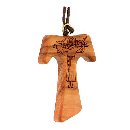Tau cruz madeira oliveira 4x3 cm 2
