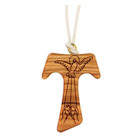 Tau pendant, olivewood from Assisi, 4x3 cm
