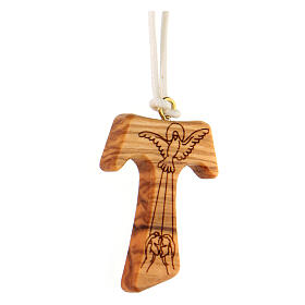 Tau pendant, olivewood from Assisi, 4x3 cm