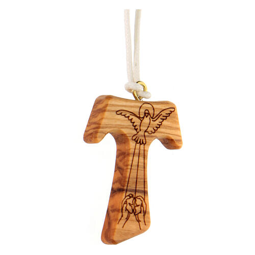 Tau pendant, olivewood from Assisi, 4x3 cm 2