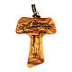 Tau cross in olive wood with St Francis s1