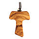 Tau cross in olive wood with St Francis s2