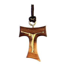 Tau wood of Assisi Christ gilded olive
