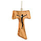 Croce tau traforata corda bianca legno ulivo 7x5 cm s2