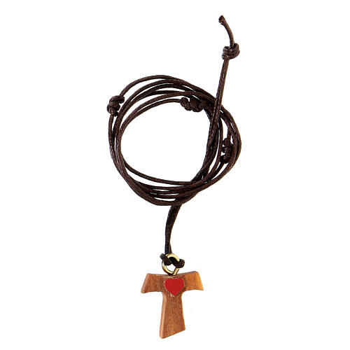 Pingente cruz Tau madeira de oliveira de Assis 1,5 cm 3