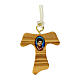Tau Cross Pendant Olive Wood Carlo Acutis White Cord s1