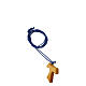 Carlo Acutis Tau Cross Pendant Olive Wood with Blue Cord s2