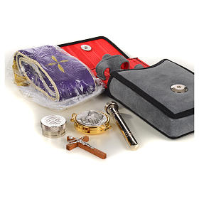 Valises Chapelle: Set pour viatique, daim gris et poche Valises Chapelle: Set pour viatique, daim gris et poche