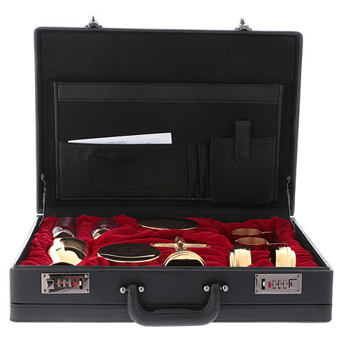 Molina celebration briefcase with objects in golden brass 11