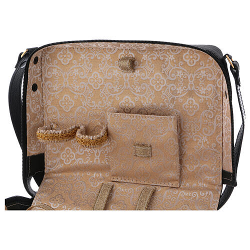 Leather and golden satin bag with mass kit 5