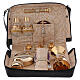 Leather and golden satin bag with mass kit s1