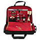 Leather bag with red satin lining and mass kit s1