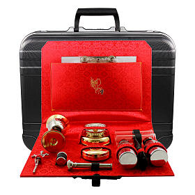 Mass kit with ABS suitcase, lined with red satin