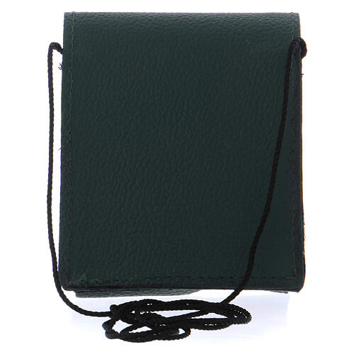 Green leather and satin case with string 5