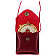 Red leather and satin burse with gold plated brass pyx s3