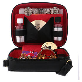 Mass kit with bag in leather, lined with red fabric s3