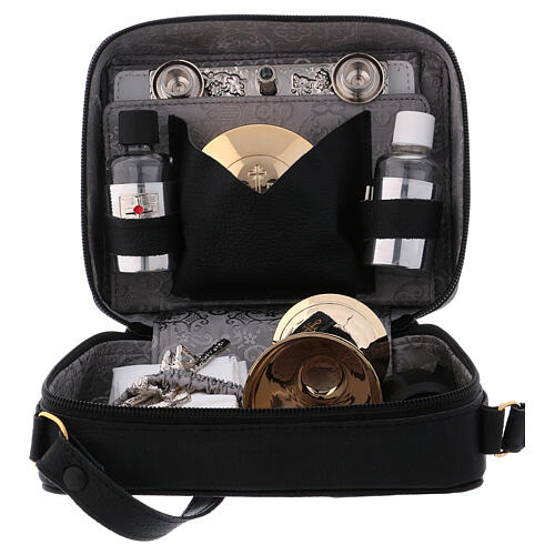 Mass kit with leather bag, lined with grey fabric 3