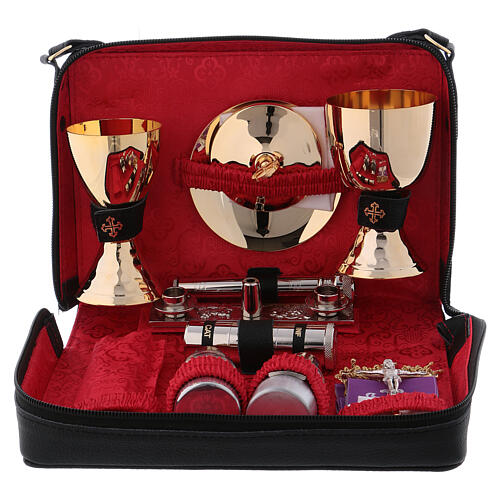 Mass kit with leather bag, lined with red fabric 3