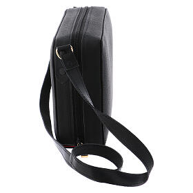 Black leather shoulder bag with mass kit s6